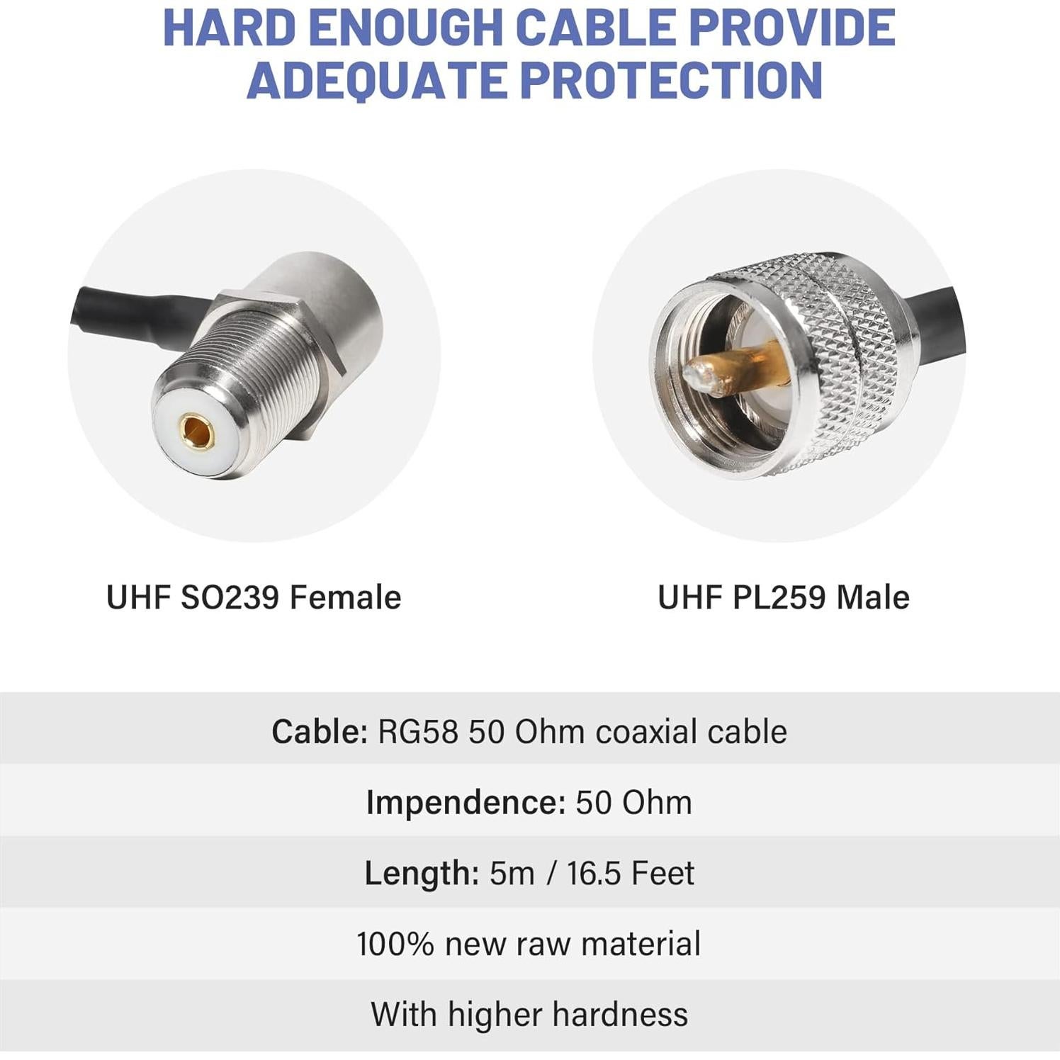 Antena de Radio Móvil Anina Doble Banda VHF UHF 136-174/400-470 MHz