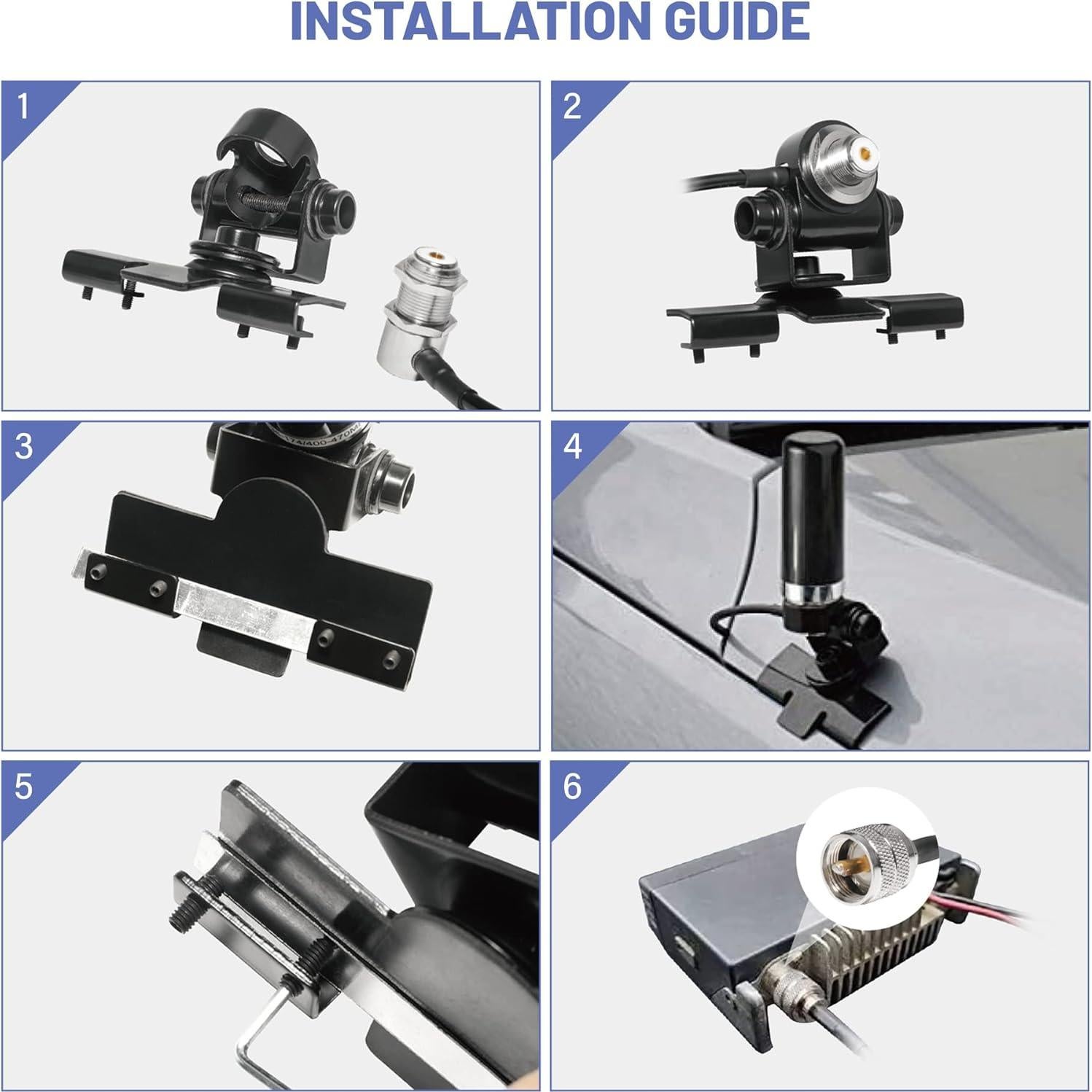 Antena de Radio Móvil Anina Doble Banda VHF UHF 136-174/400-470 MHz