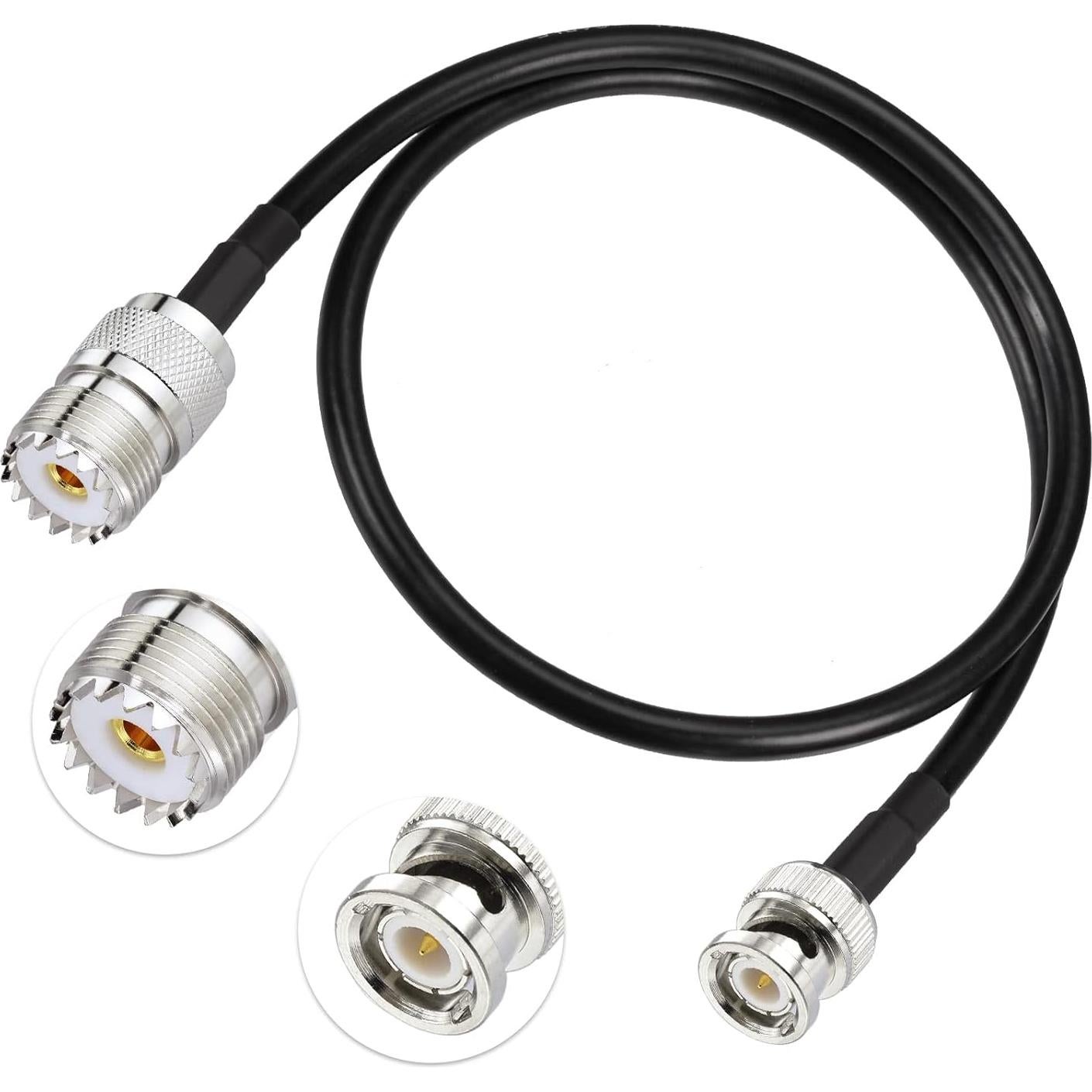 Adaptador SO239 a BNC 50 Ohm 0.5m Eightwood para Radio