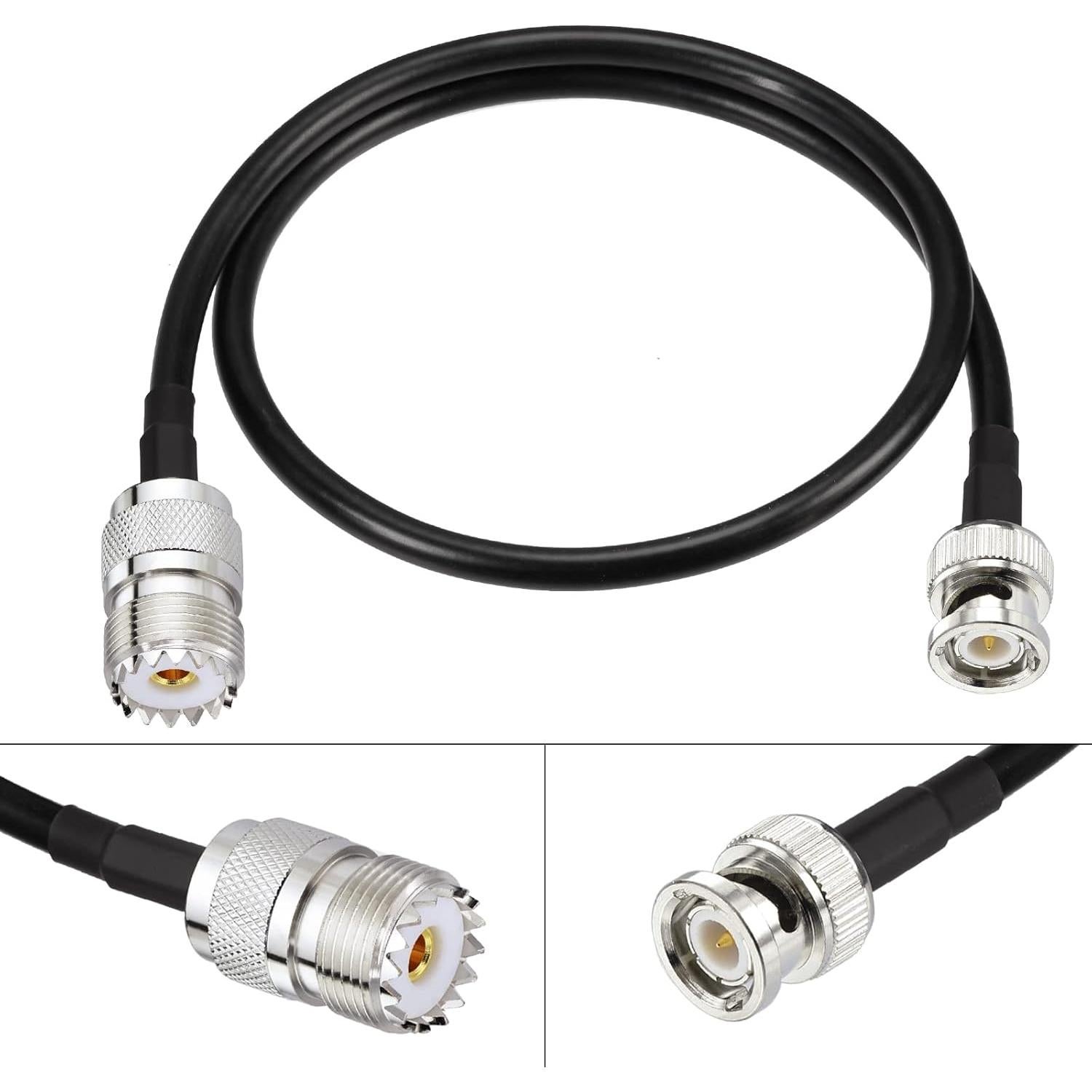 Adaptador SO239 a BNC 50 Ohm 0.5m Eightwood para Radio