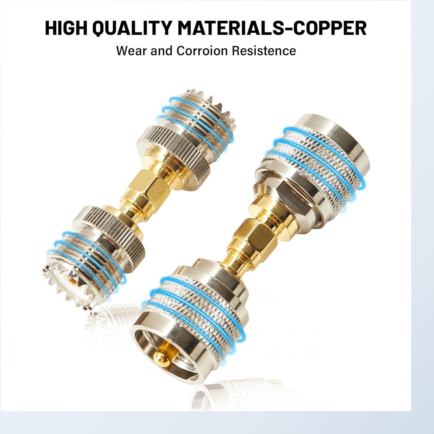 Adaptadores Coaxiales Anina 4pc SMA a PL259 UHF 50 Ohm