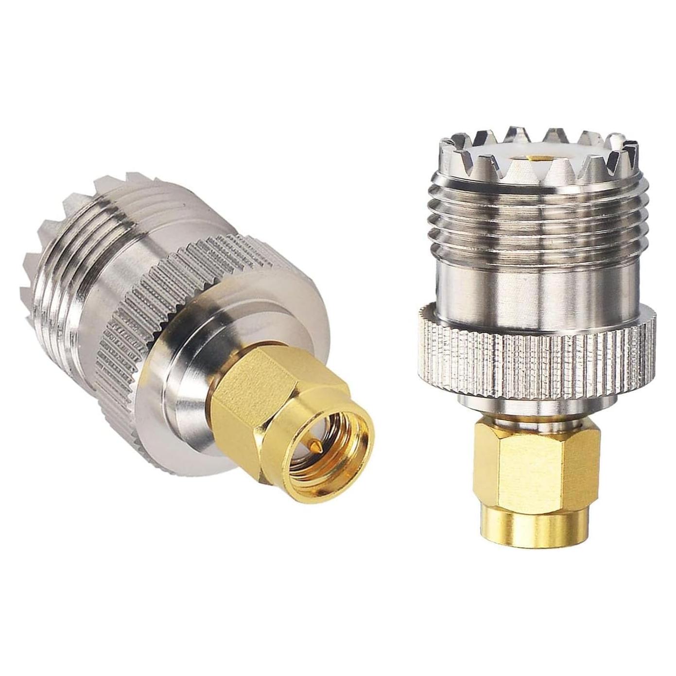 Adaptador Coaxial RF DHT Electronics SMA Macho a UHF Hembra