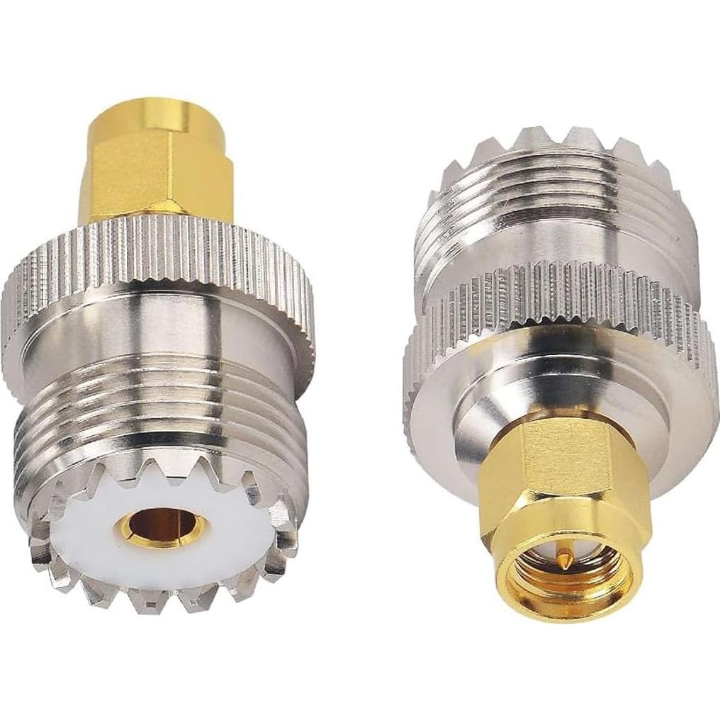 Adaptador Coaxial RF DHT Electronics SMA Macho a UHF Hembra