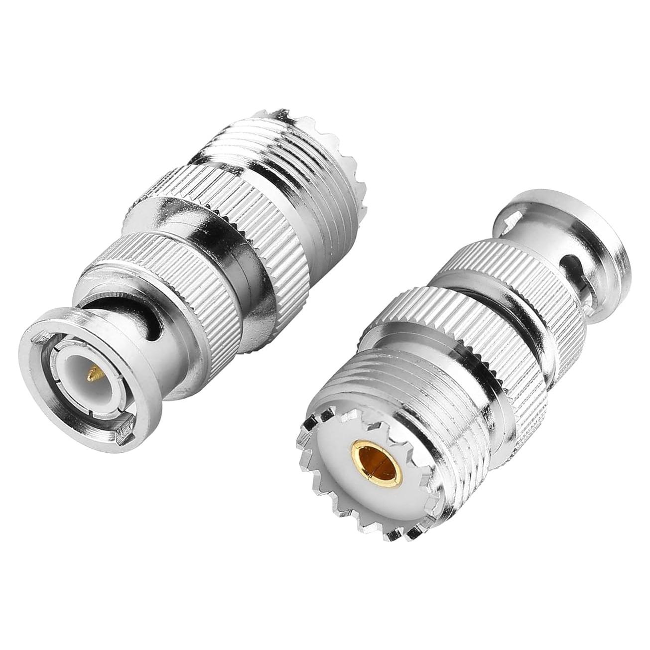 Adaptador Coaxial BNC Macho a UHF Hembra DHT - 2 Piezas