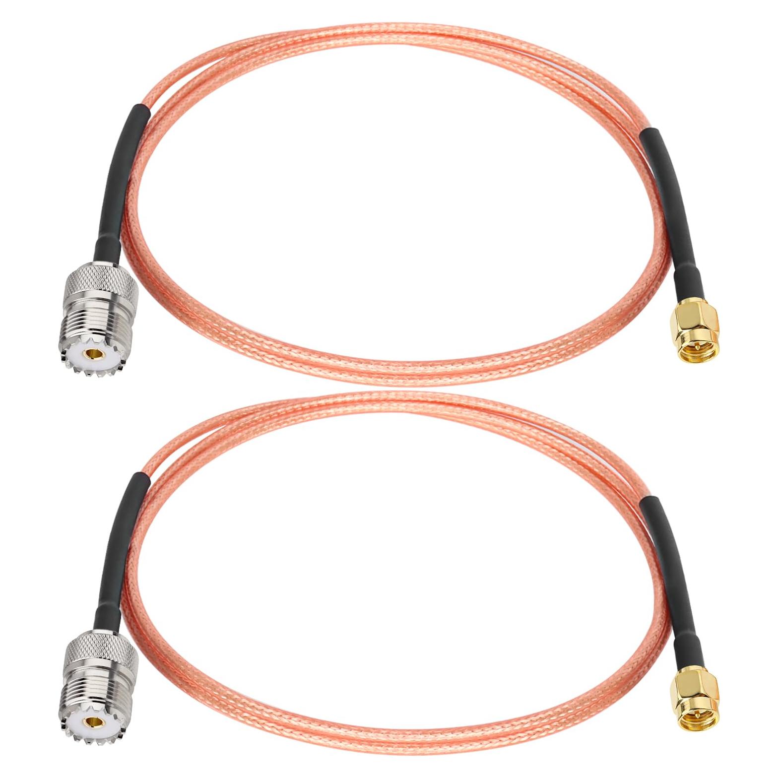 Cable Coaxial SMA Macho a UHF Hembra SO239 0.91m 2PCS XRDS-RF