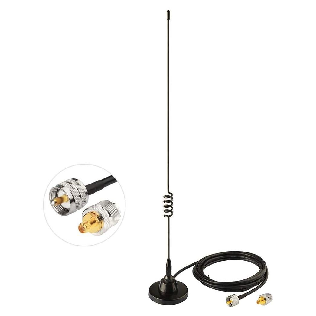 Bingfu Vehicle Car Mobile Ham Radio Antenna Dual Band VHF UHF 136-174MHz 400-520MHz Magnetic Base PL259 Male Antenna for BTECH ICOM Midland Yaesu TYT AnyTone Amateur Two Way Radio