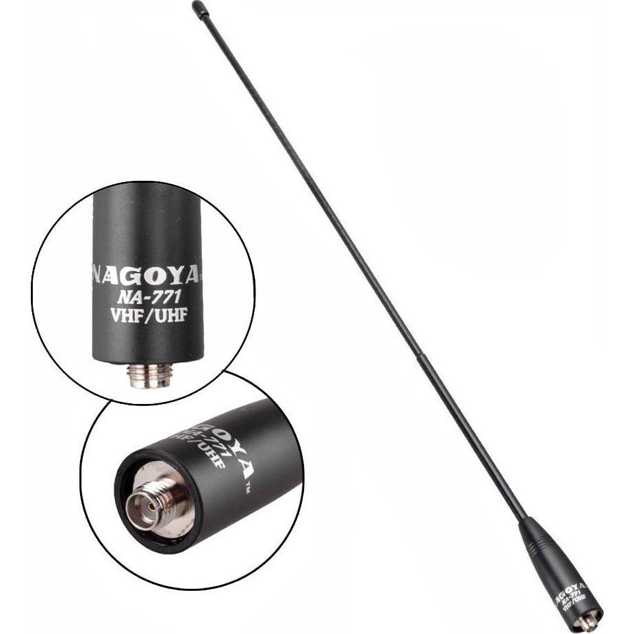 Authentic Genuine Nagoya NA-771 15.6-Inch Whip VHF/UHF (144/430Mhz) Antenna SMA-Female for BTECH and BaoFeng Radios