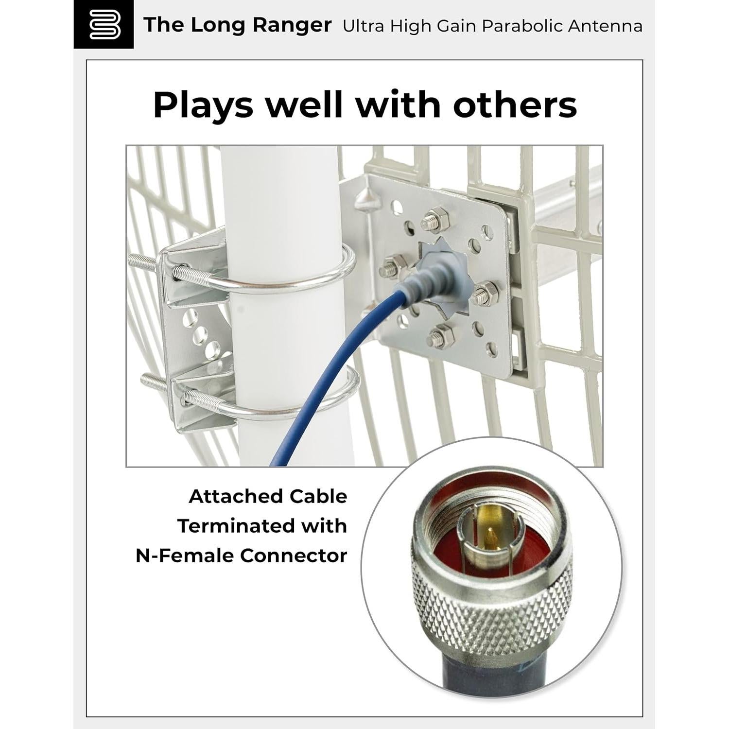 Antena Celular Exterior Bolton BT974822 - 32 km Alcance +26dB