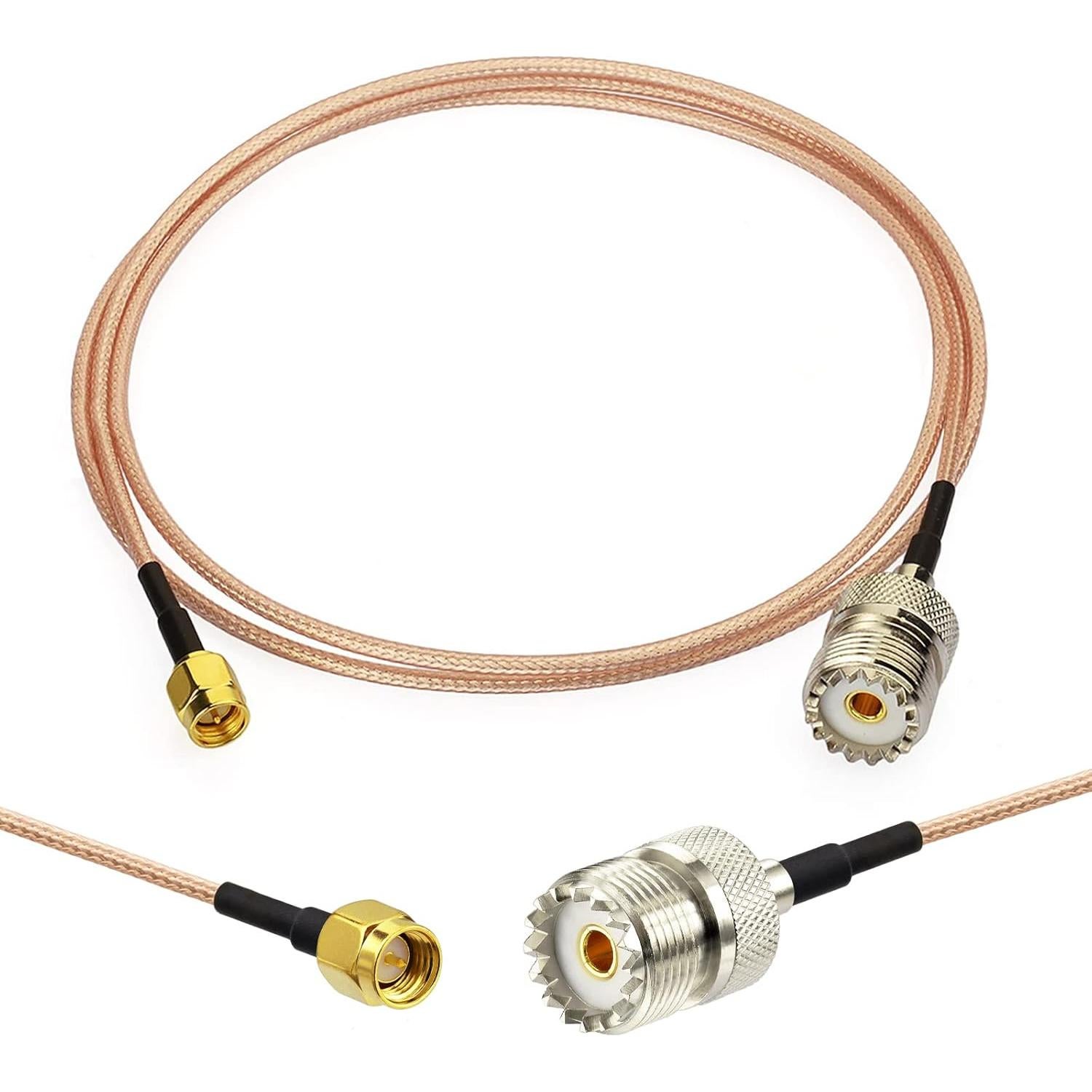 Superbat SMA to SO239 Adapter Pigtail SMA Male to UHF SO-239 Female Connectors RG316 Cable for Spectrum Analyzers SDR Dongle Handheld Antenna Radio VHF/UHF Transmitter 2pcs