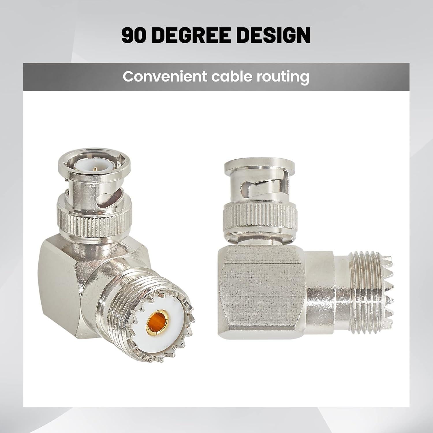 Adaptador Coaxial BNC Macho a UHF Hembra SO239 - Paquete de 2