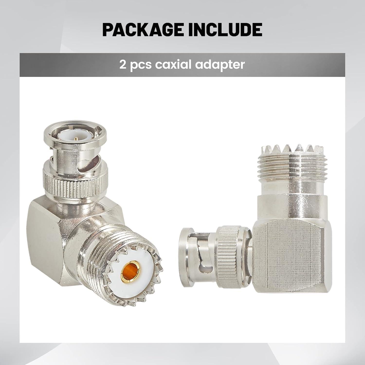 Adaptador Coaxial BNC Macho a UHF Hembra SO239 - Paquete de 2