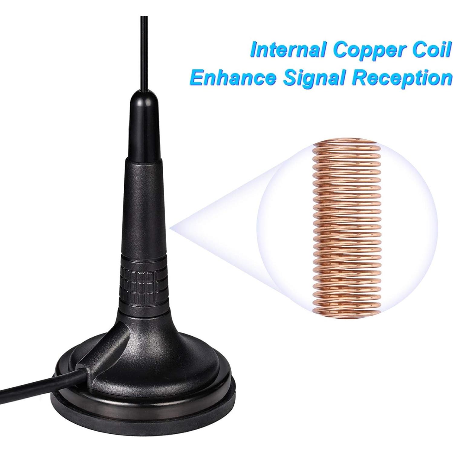 Antena de Radio CB Bingfu 27MHz con Base Magnética 33cm