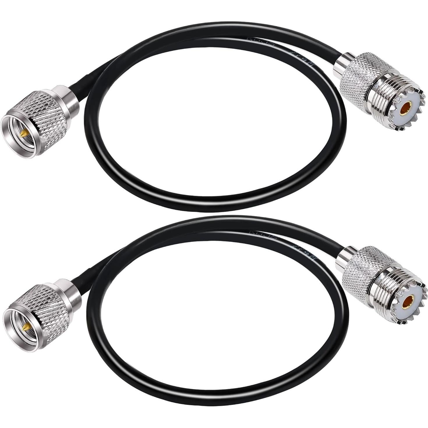 Cable Coaxial RG58 Mini UHF Macho a UHF Hembra 30cm 2 Piezas