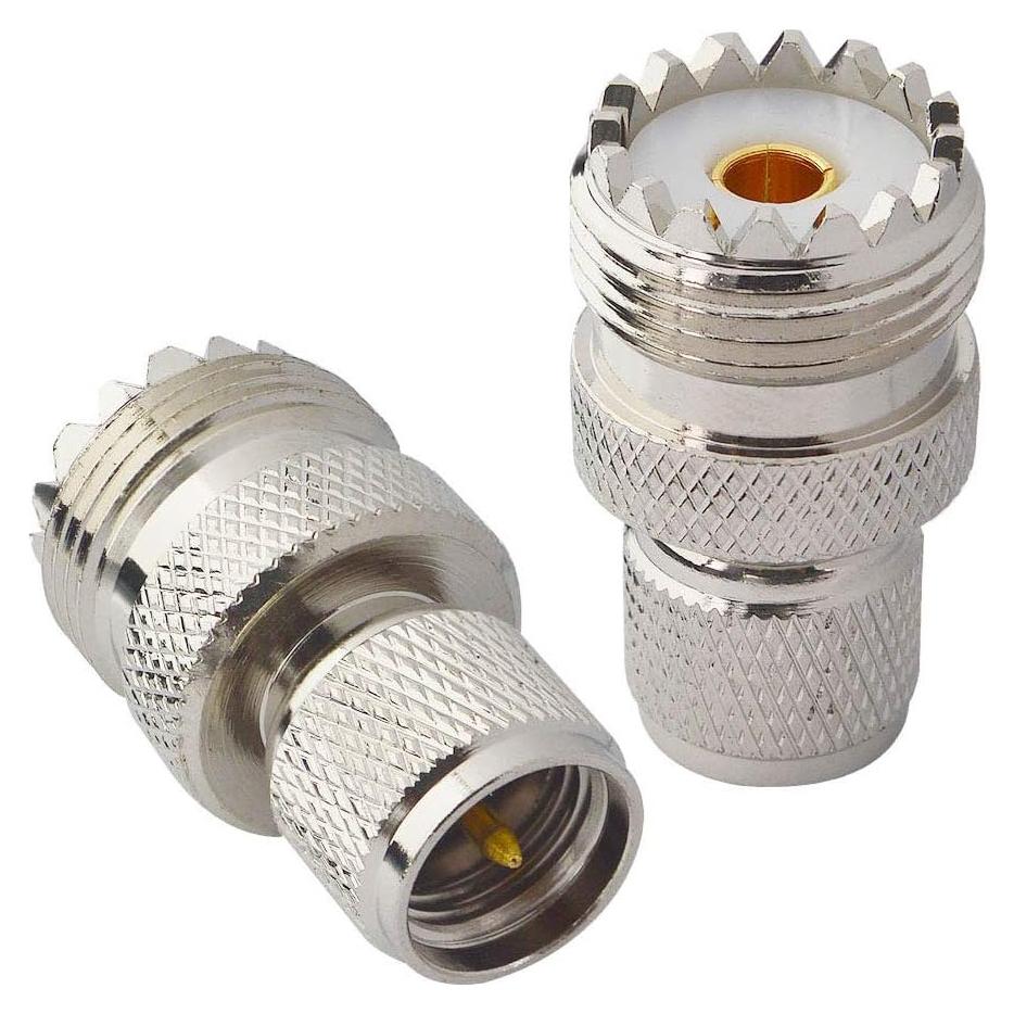 Adaptadores UHF Onelinkmore Mini UHF macho a hembra SO239 - Paquete de 2
