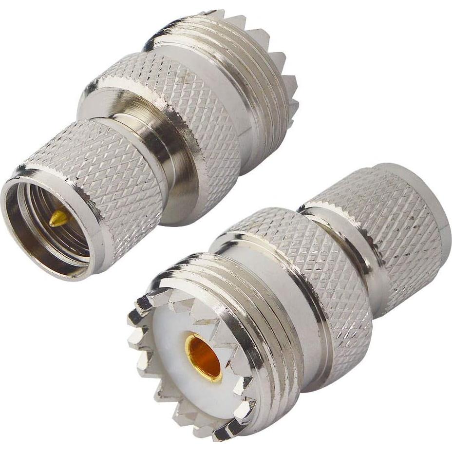 Adaptadores UHF Onelinkmore Mini UHF macho a hembra SO239 - Paquete de 2