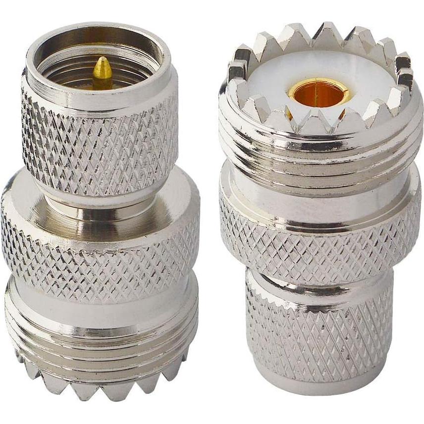 Adaptadores UHF Onelinkmore Mini UHF macho a hembra SO239 - Paquete de 2