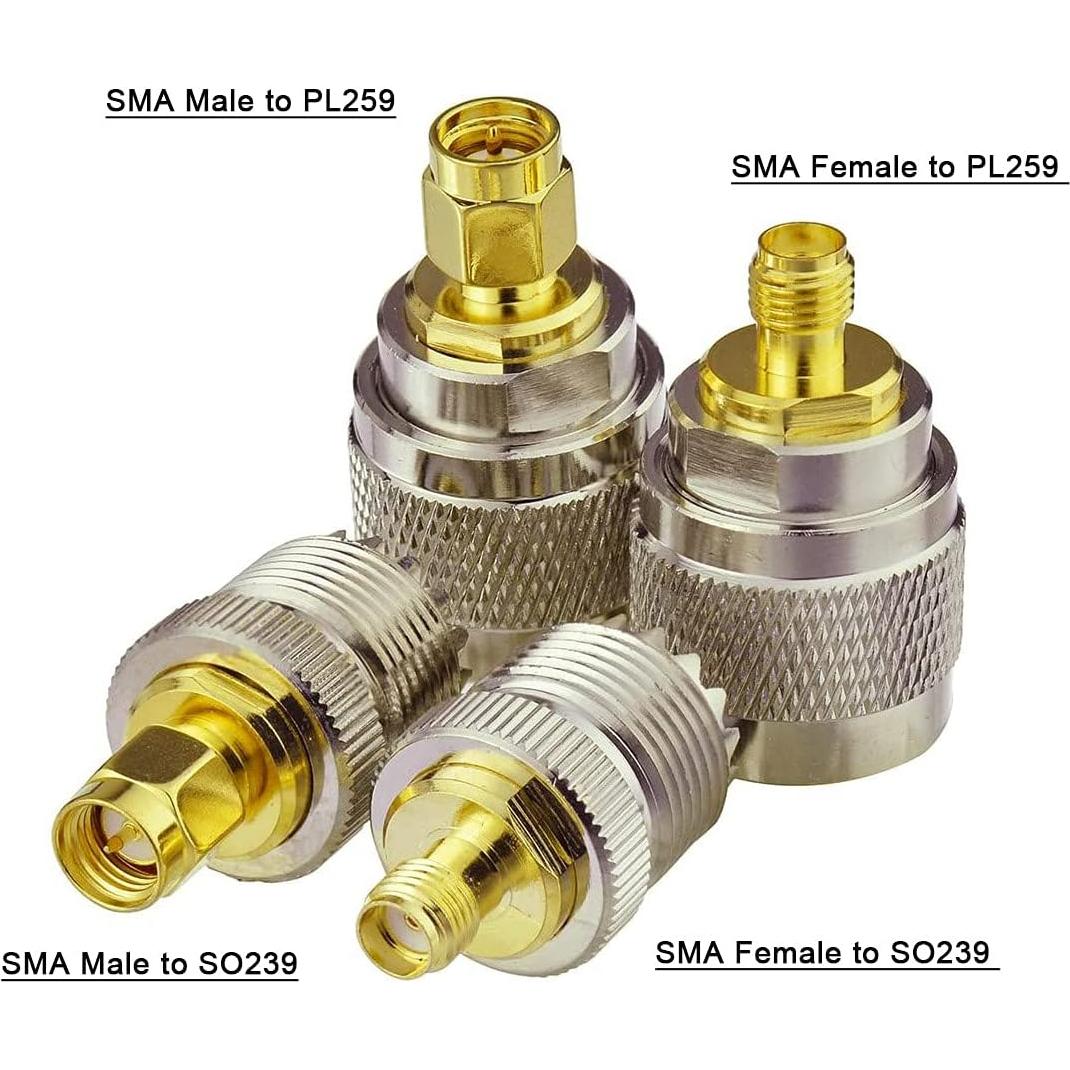 Kit Adaptador Coaxial RF UHF a SMA wlaniot 50 Ohm