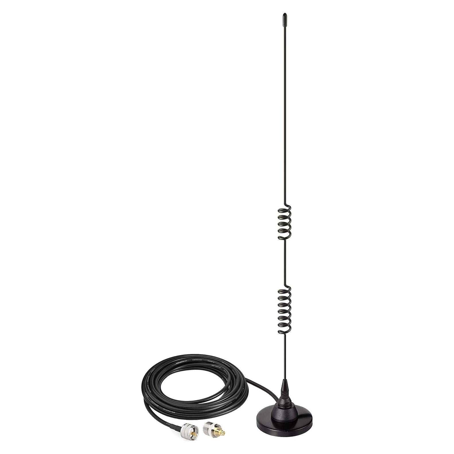 Bingfu Mobile Ham Radio Antenna Dual Band VHF UHF 136-174MHz 400-520MHz Magnetic Base PL259 Male Antenna for BTECH ICOM Midland Yaesu TYT AnyTone Amateur Mobile Ham Radio