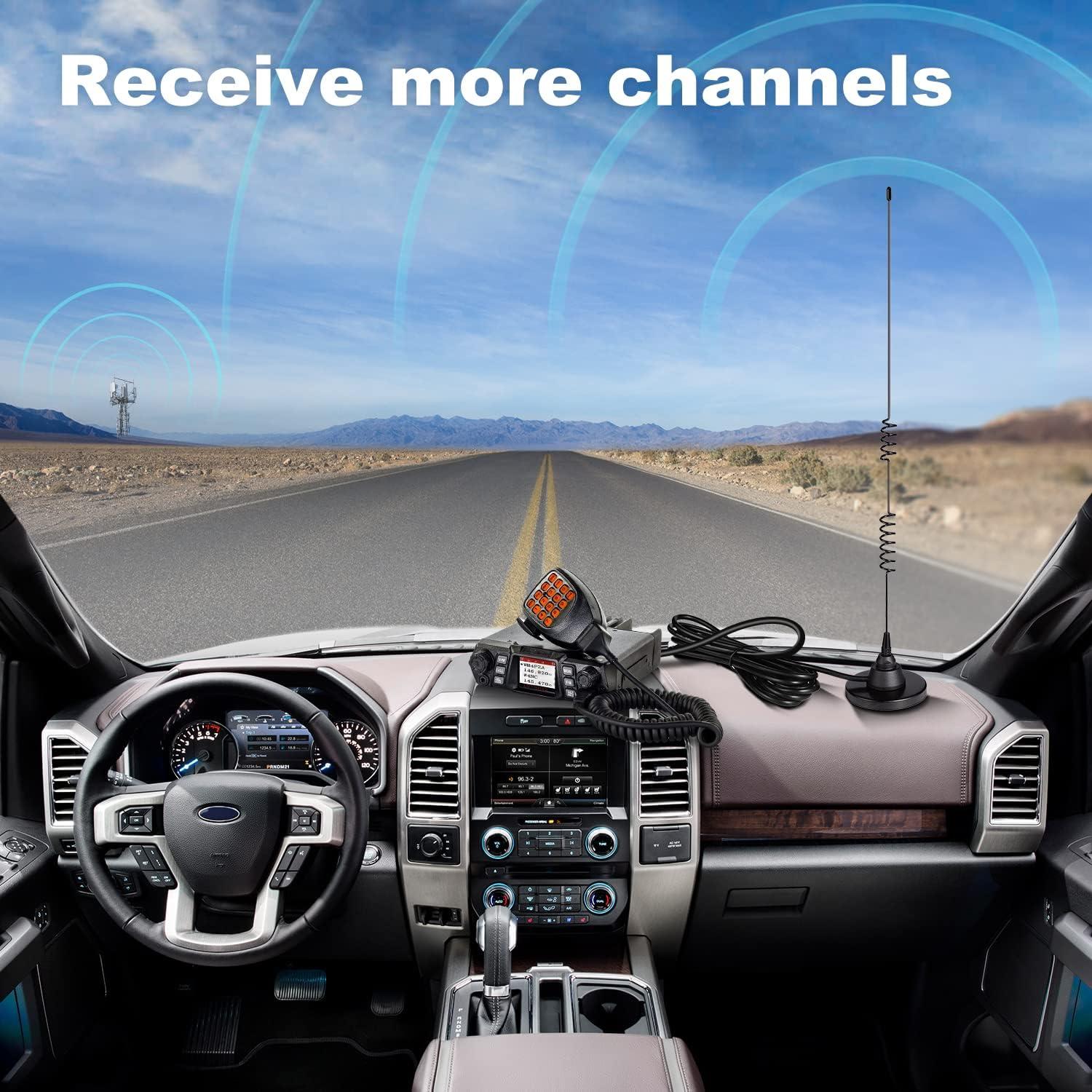 Bingfu Mobile Ham Radio Antenna Dual Band VHF UHF 136-174MHz 400-520MHz Magnetic Base PL259 Male Antenna for BTECH ICOM Midland Yaesu TYT AnyTone Amateur Mobile Ham Radio