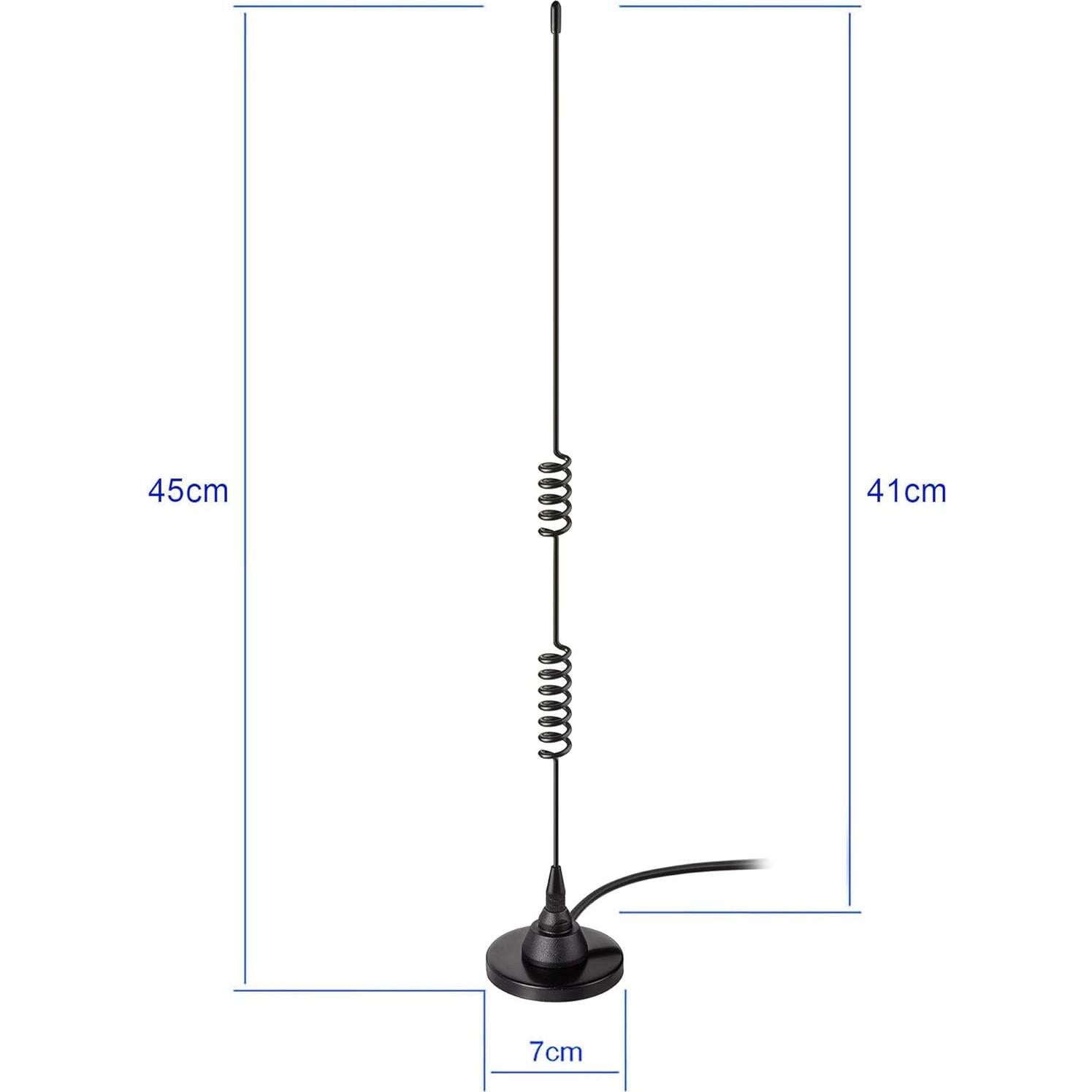 Bingfu Mobile Ham Radio Antenna Dual Band VHF UHF 136-174MHz 400-520MHz Magnetic Base PL259 Male Antenna for BTECH ICOM Midland Yaesu TYT AnyTone Amateur Mobile Ham Radio