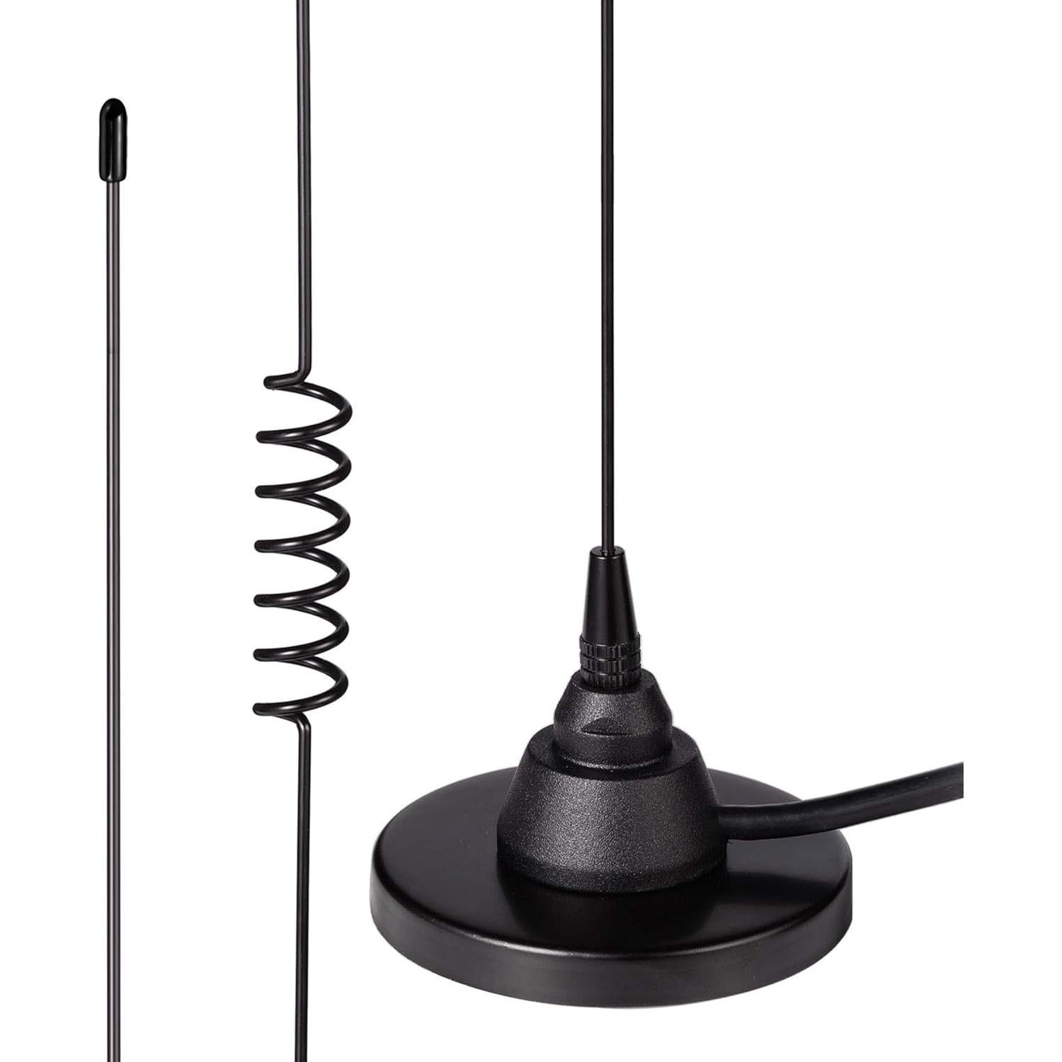 Bingfu Mobile Ham Radio Antenna Dual Band VHF UHF 136-174MHz 400-520MHz Magnetic Base PL259 Male Antenna for BTECH ICOM Midland Yaesu TYT AnyTone Amateur Mobile Ham Radio