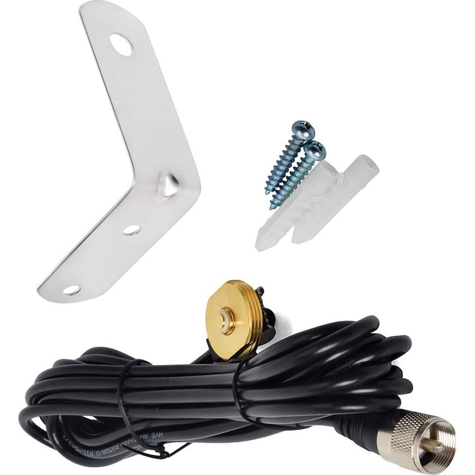 Antena HYS UHF VHF 53.34cm con Soporte NMO y Cable 4m