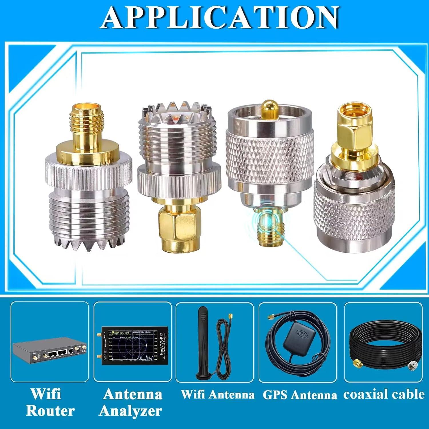 Kit de Adaptador SMA a UHF Tuolnk - 4 Conectores Coaxiales