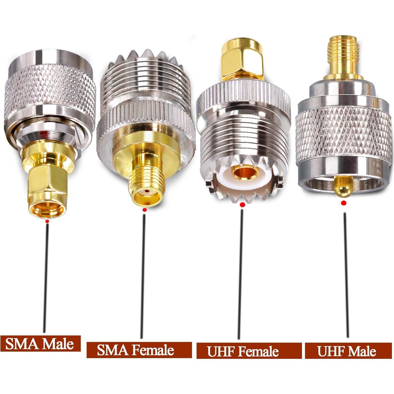 Kit de Adaptador SMA a UHF Tuolnk - 4 Conectores Coaxiales