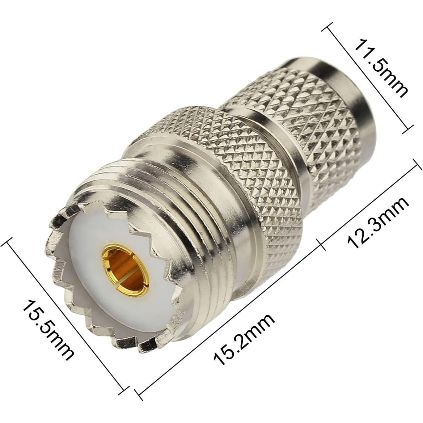 Conector Coaxial Superbat Mini UHF Macho a UHF Hembra - 2 Piezas