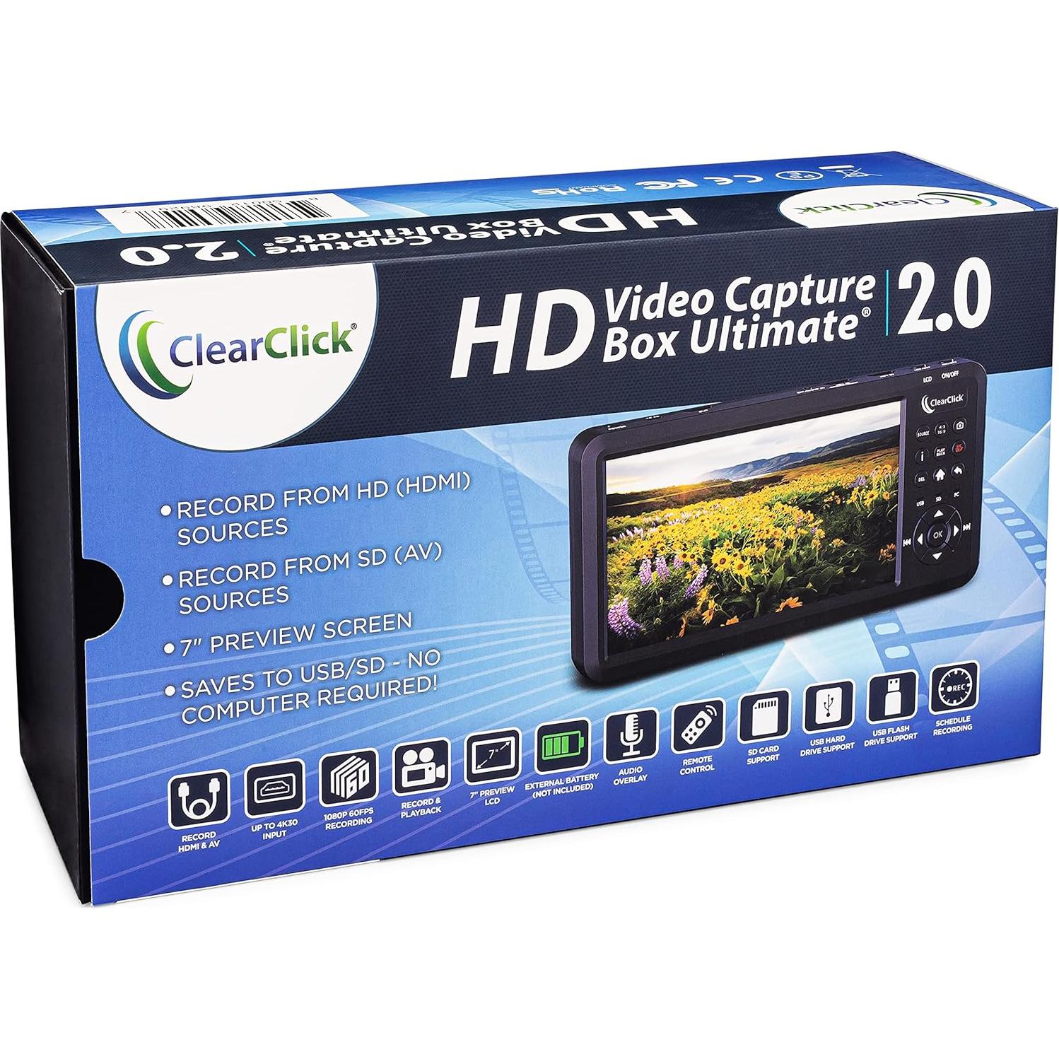 ClearClick Captura Video HD 2.0 1080P desde HDMI y RCA