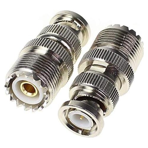 Adaptador Coaxial BNC Macho a UHF Hembra Exgoofit - 2 Pcs