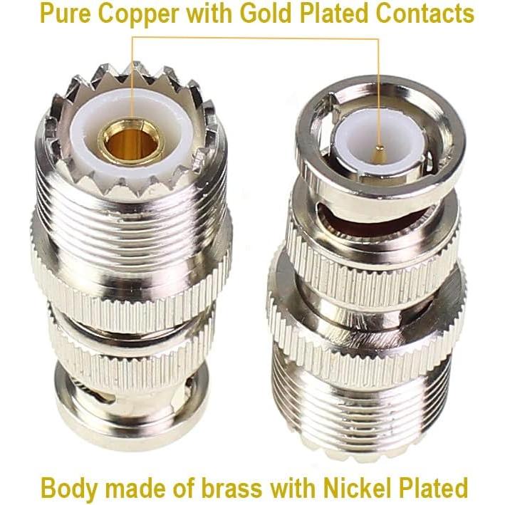 Adaptador Coaxial BNC Macho a UHF Hembra Exgoofit - 2 Pcs