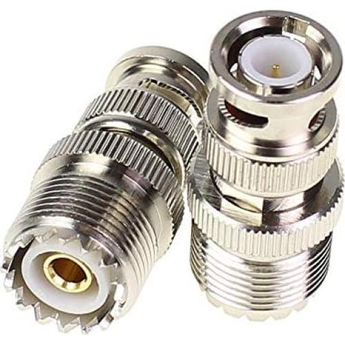 Adaptador Coaxial BNC Macho a UHF Hembra Exgoofit - 2 Pcs