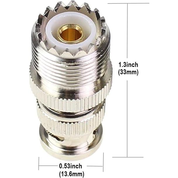 Adaptador Coaxial BNC Macho a UHF Hembra Exgoofit - 2 Pcs