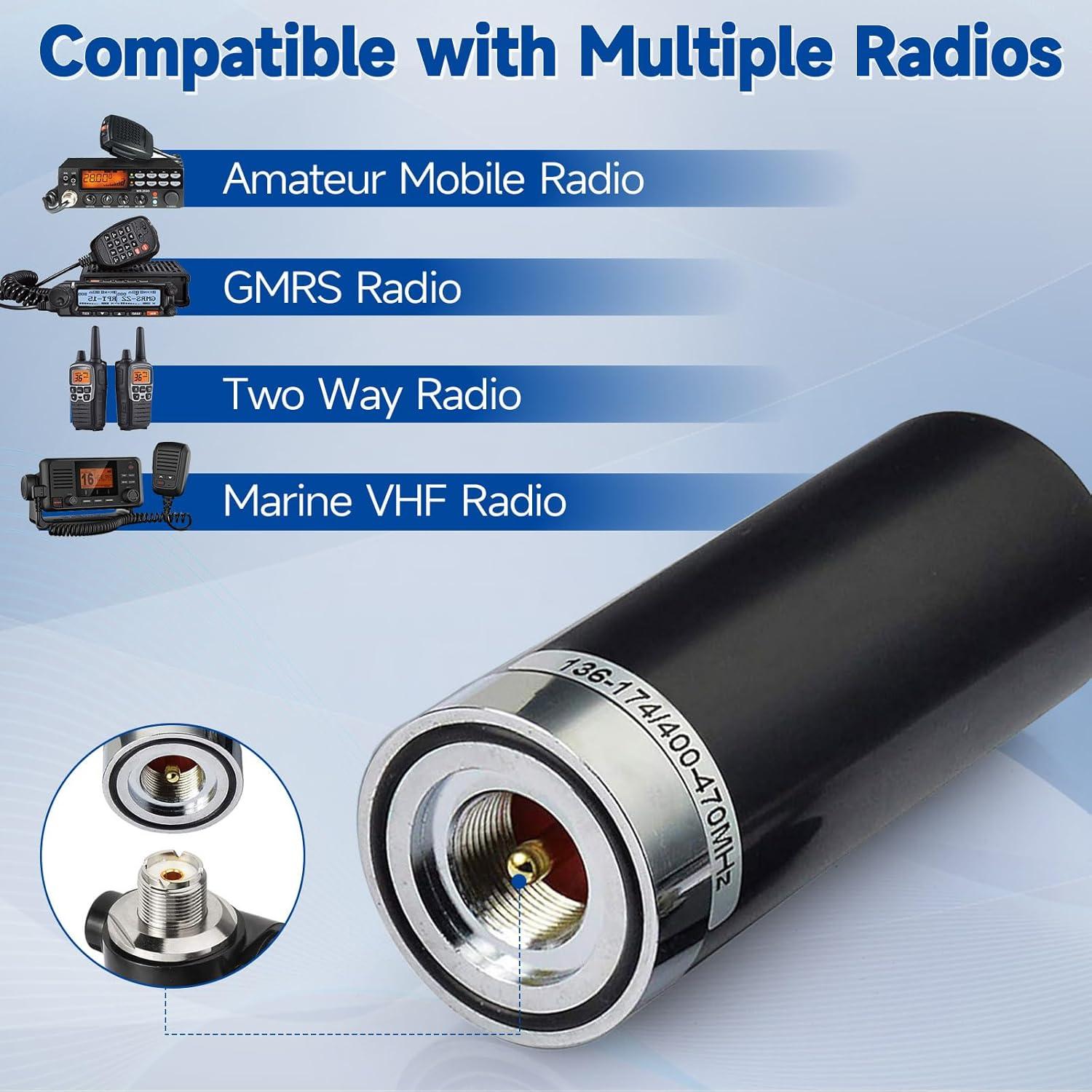 Antena de Radio Bingfu Doble Banda VHF UHF 9cm PL259