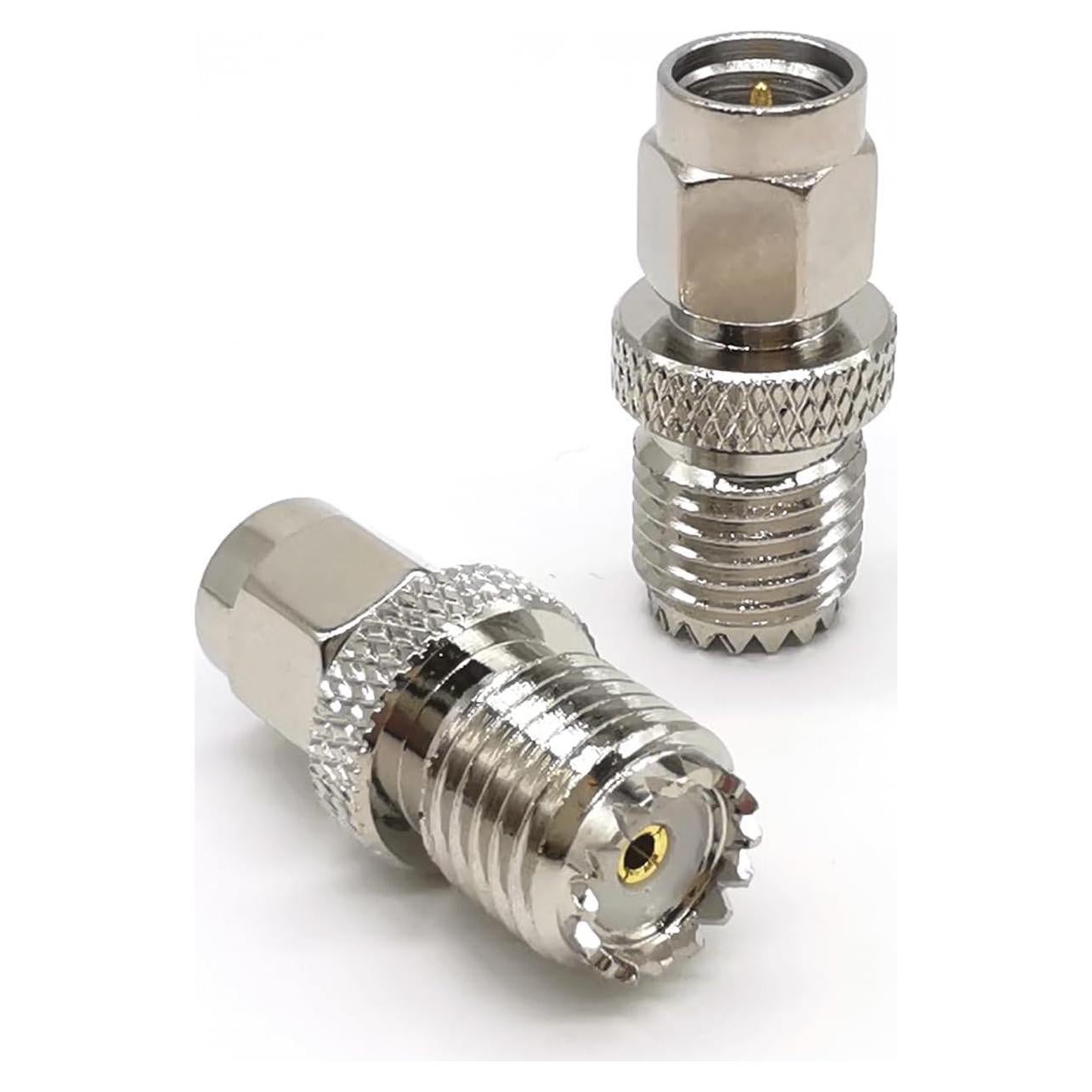 Adaptador Coaxial Mini UHF SO239 Femenino a SMA Masculino 2PCS