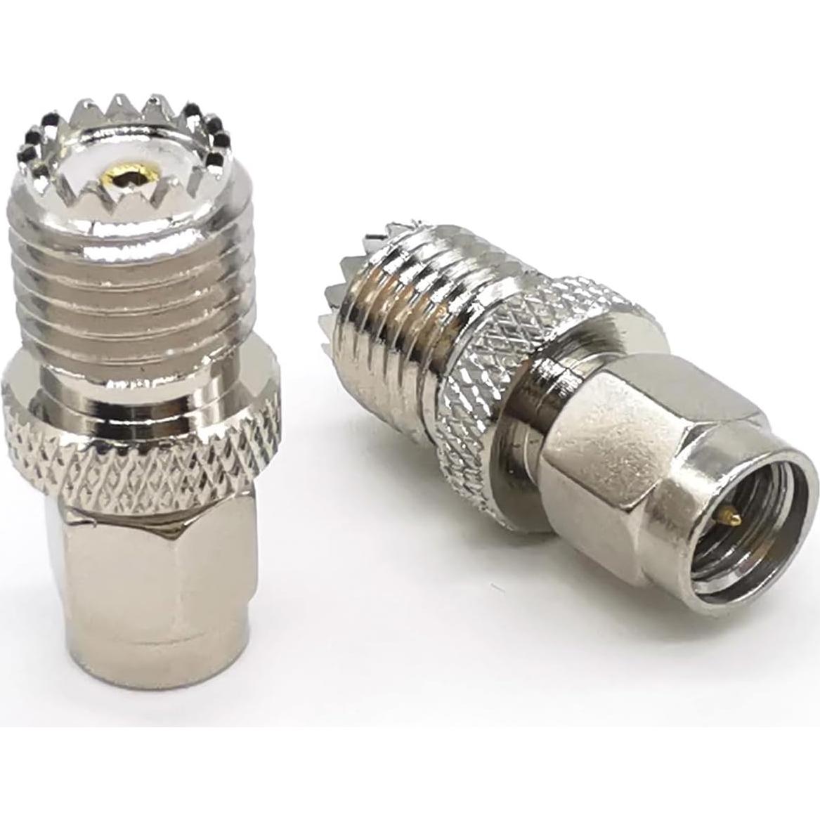 Adaptador Coaxial Mini UHF SO239 Femenino a SMA Masculino 2PCS