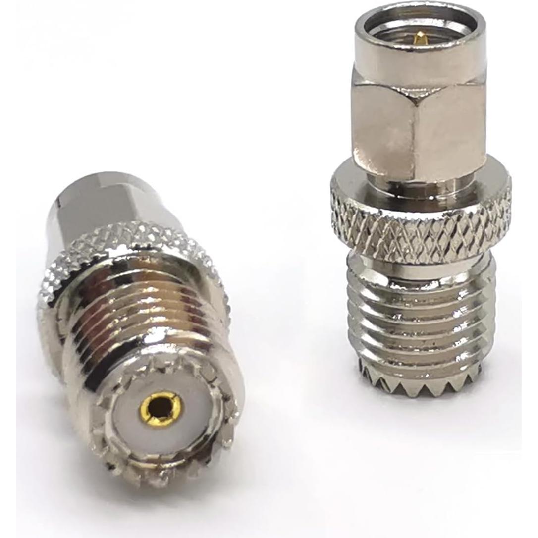 Adaptador Coaxial Mini UHF SO239 Femenino a SMA Masculino 2PCS