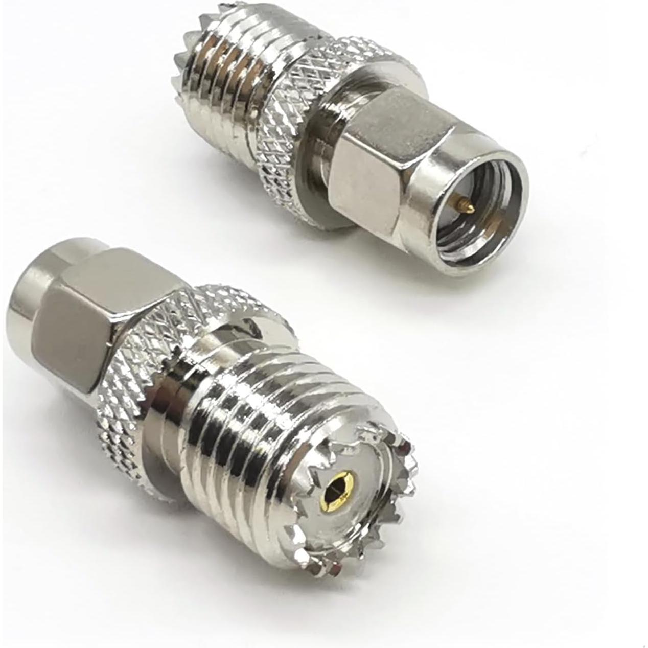Adaptador Coaxial Mini UHF SO239 Femenino a SMA Masculino 2PCS