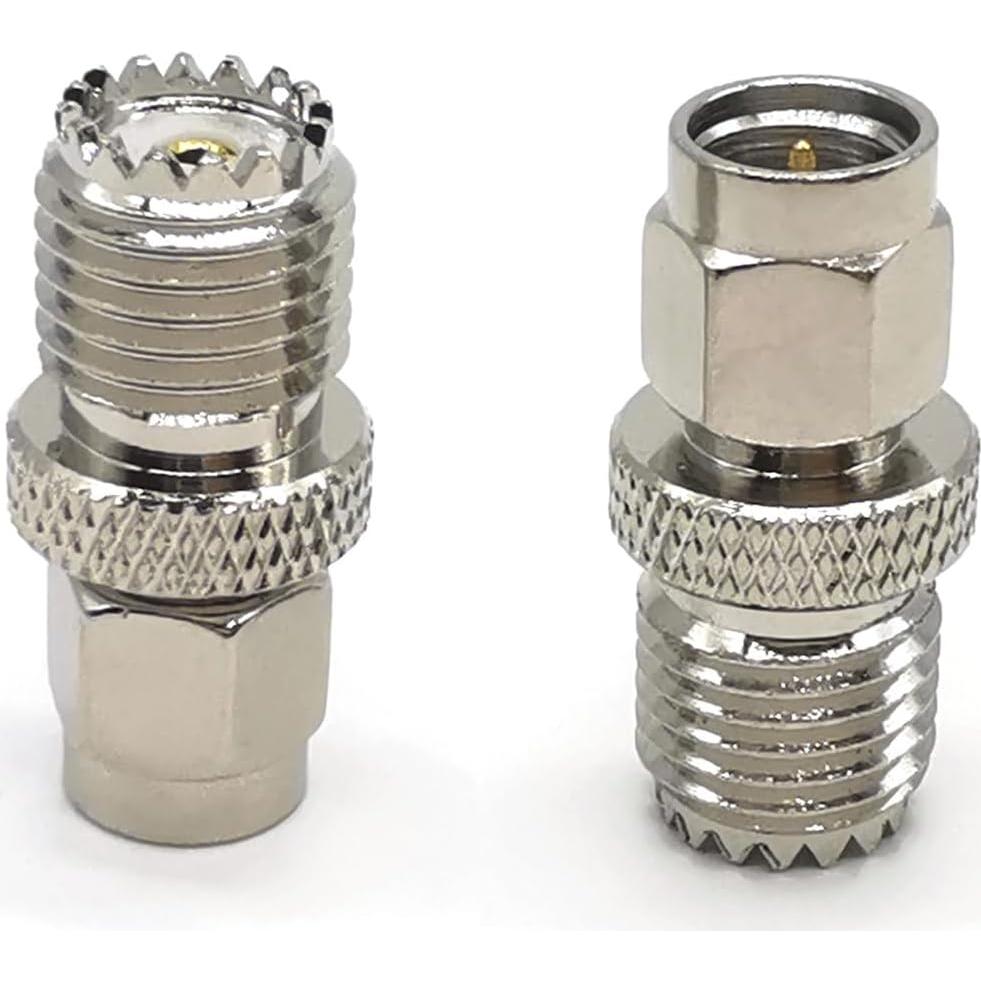 Adaptador Coaxial Mini UHF SO239 Femenino a SMA Masculino 2PCS