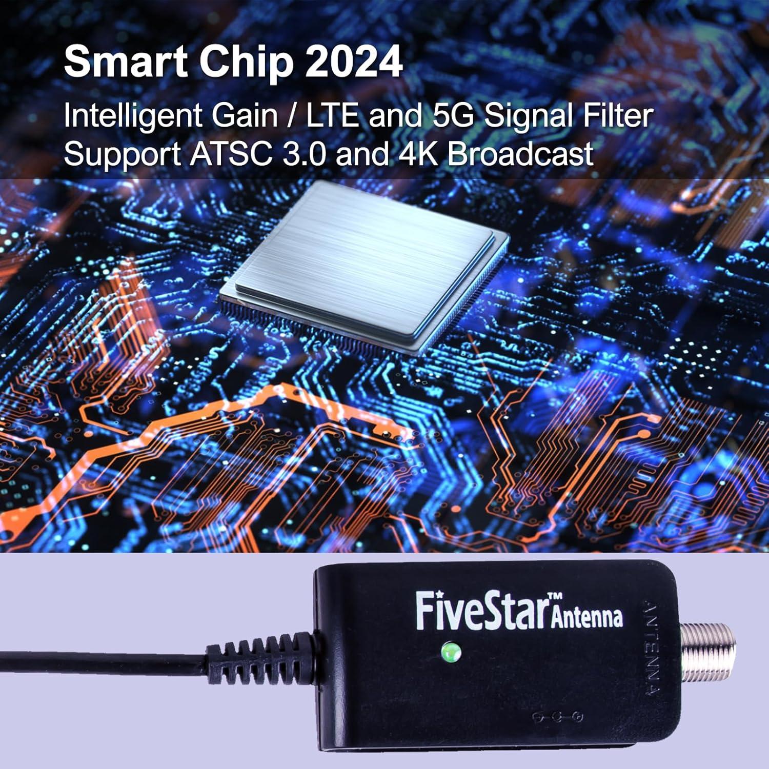 Antena Digital HD Exterior Five Star 2024 200 Millas 4K