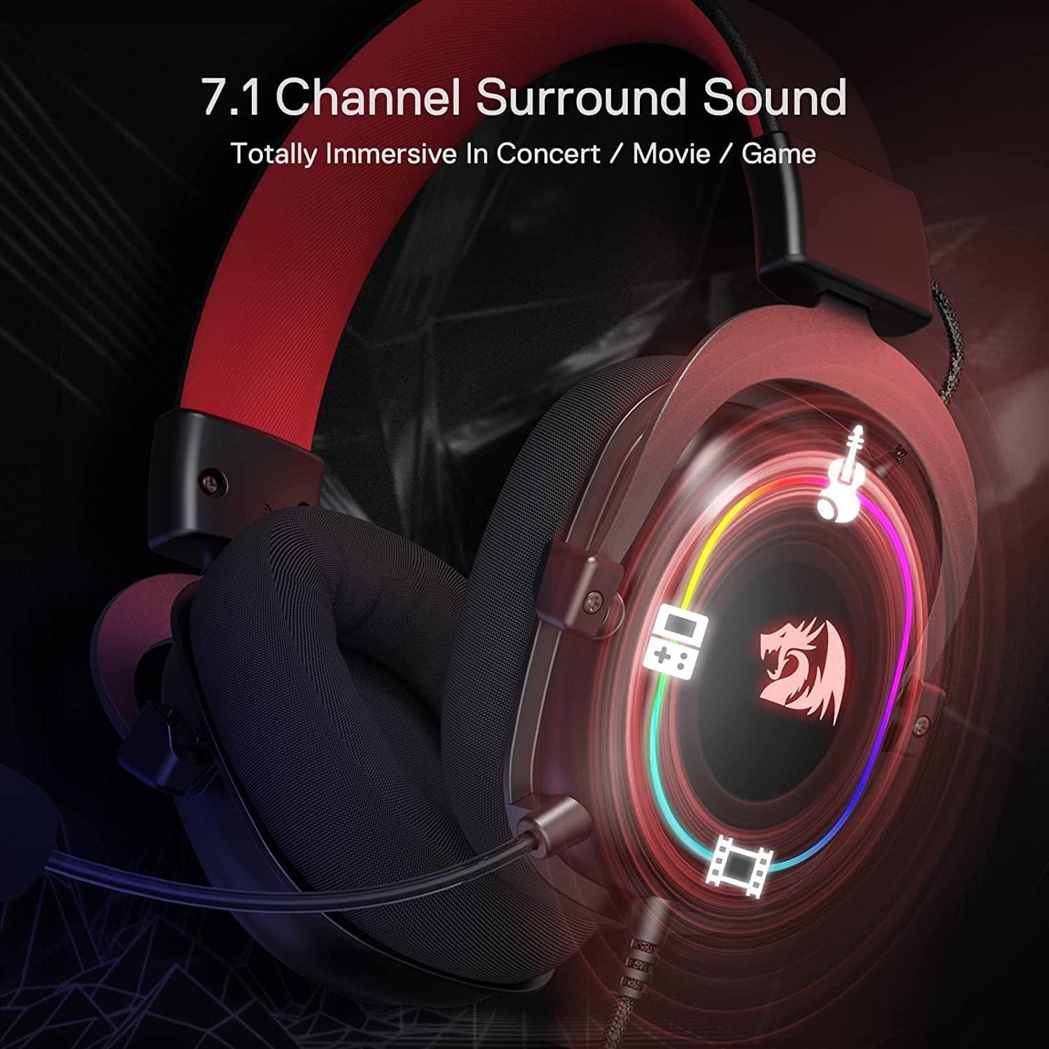 H510 Zeus-X RGB Wired Gaming Headset - 7.1 Surround Sound - 53MM Audio Drivers in Memory Foam Ear Pads w/Reliable Fabric Cover- Multi Platforms Headphone - USB Powered for PC/PS4/NS