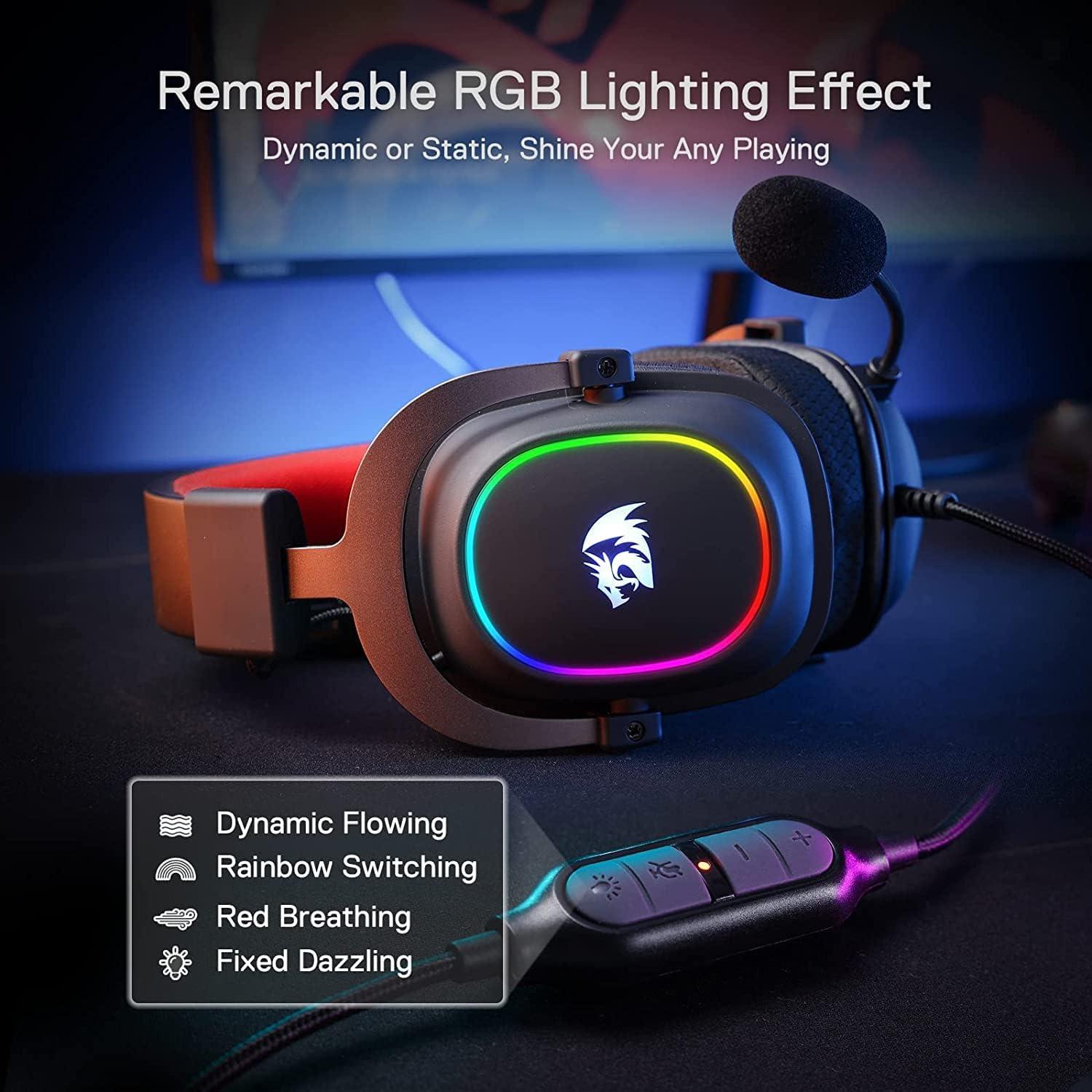 H510 Zeus-X RGB Wired Gaming Headset - 7.1 Surround Sound - 53MM Audio Drivers in Memory Foam Ear Pads w/Reliable Fabric Cover- Multi Platforms Headphone - USB Powered for PC/PS4/NS