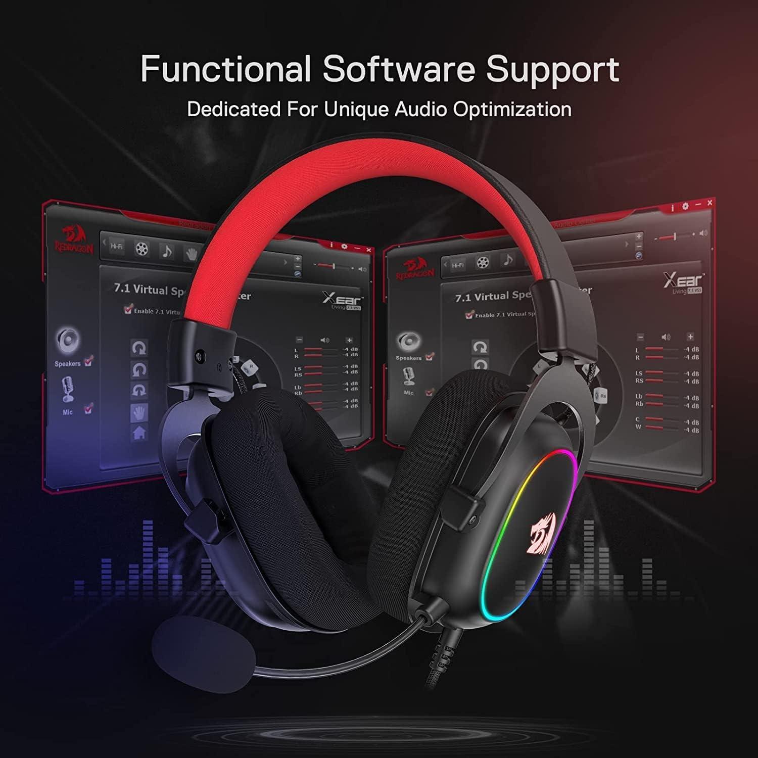 H510 Zeus-X RGB Wired Gaming Headset - 7.1 Surround Sound - 53MM Audio Drivers in Memory Foam Ear Pads w/Reliable Fabric Cover- Multi Platforms Headphone - USB Powered for PC/PS4/NS