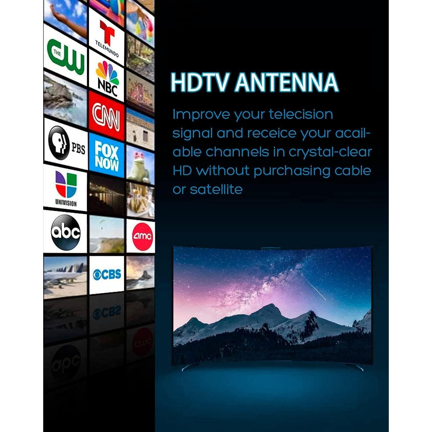 Antena de TV Digital Amplificada Yeceny 150 Millas 4K Rotativa