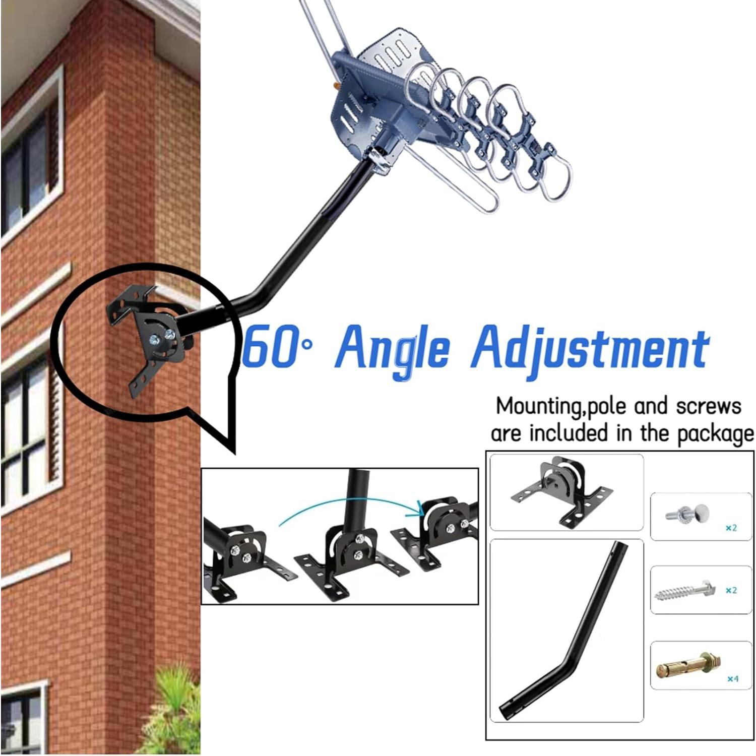 Antena de TV Exterior Amplificada Genérico BG2608 4K 1080P