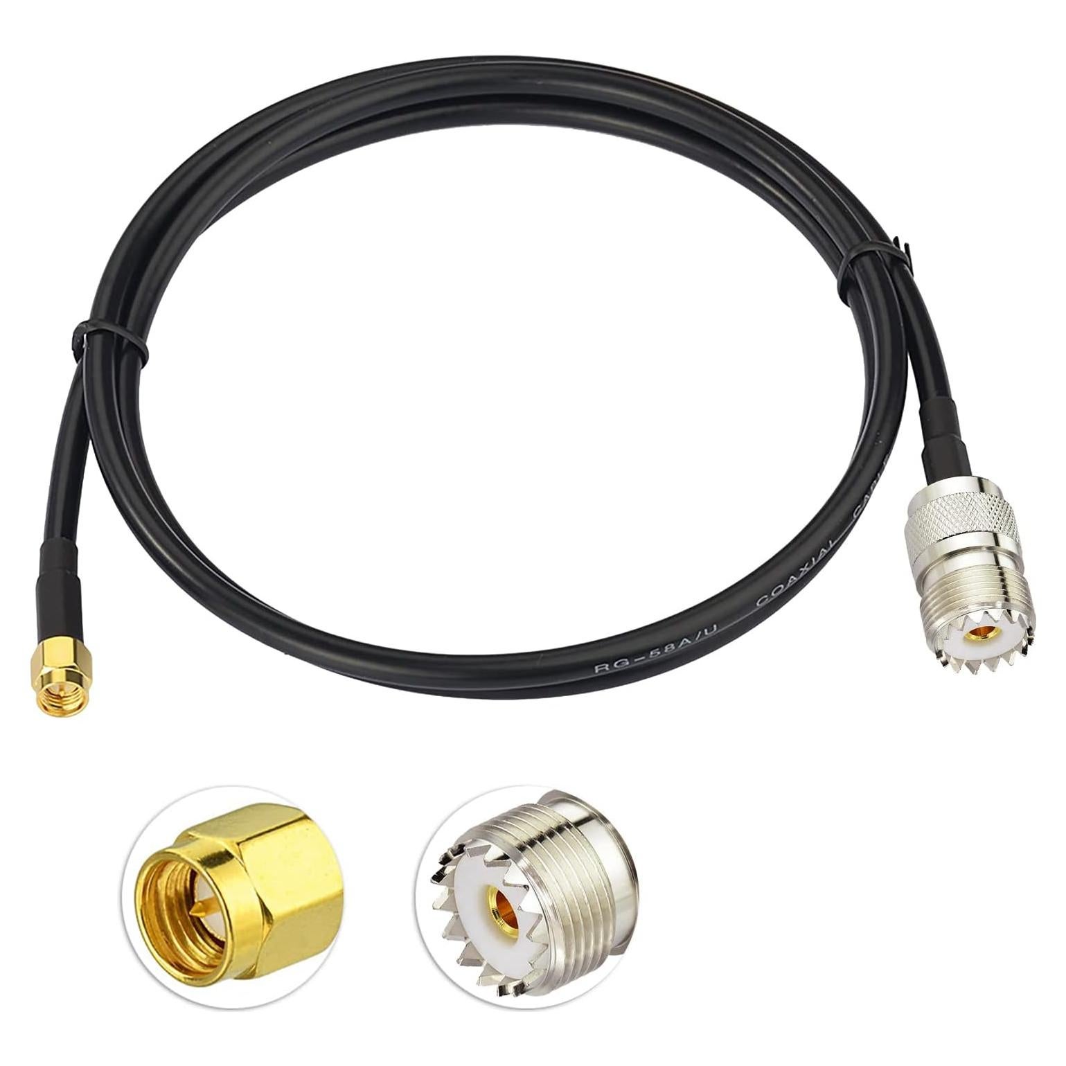 Cable Coaxial RG58 Superbat SMA Macho a UHF SO239 100cm