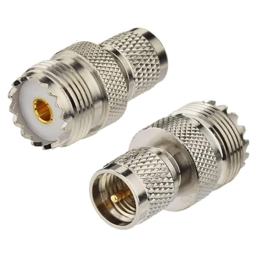 Adaptador Coaxial RF DHT Electronics Mini-UHF a UHF SO239