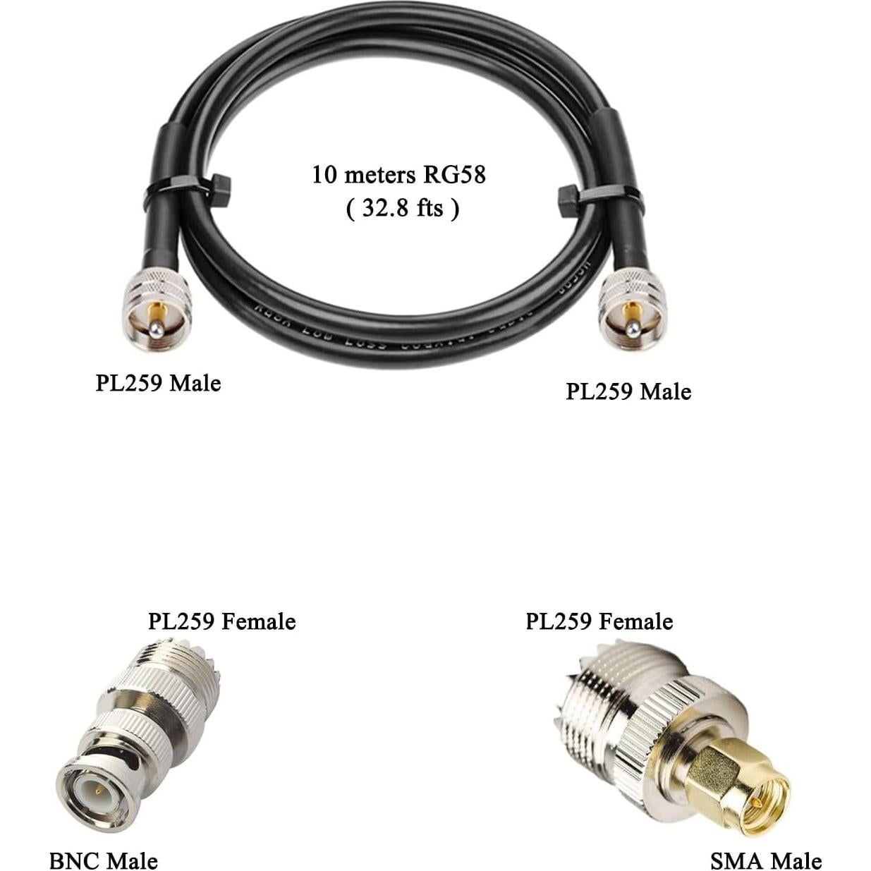 Antena Discone SIGNALPLUS 25-1300 MHz con Cable 10m PL-259