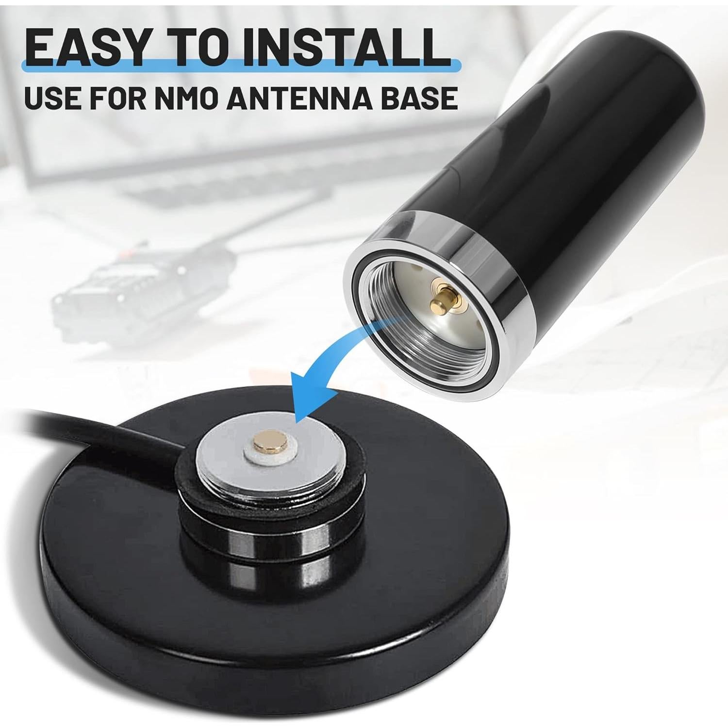 Antena Anina NMO Doble Banda VHF UHF 136-470MHz 8.89cm